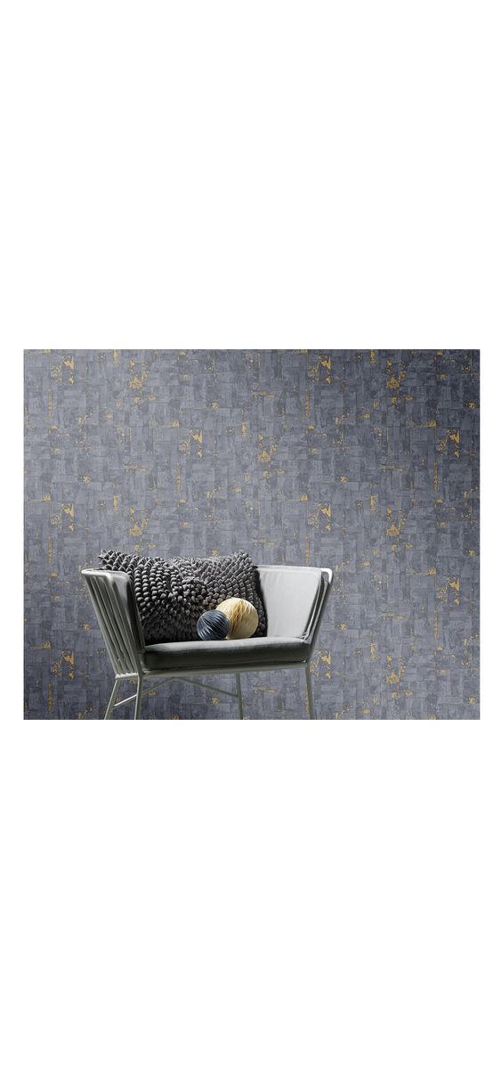 Tapet imitaţie decorativă gri cu inserţii aurii, Erismann Imitations 1017910