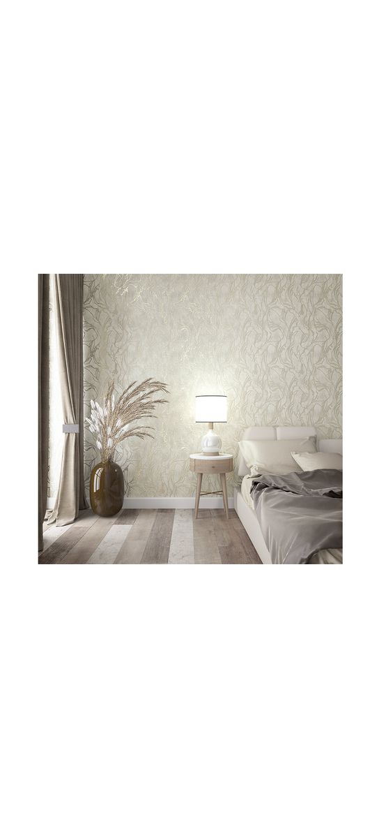 Tapet ivoire cu model abstract argintiu, Marburg City Glow 34252