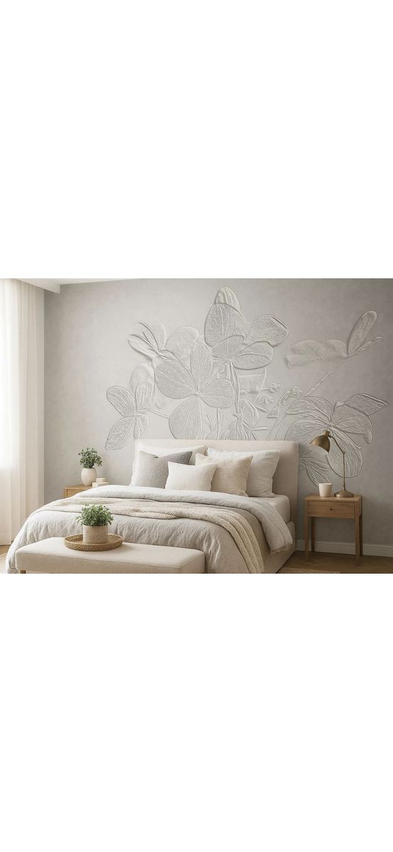 Fototapet floral gri, Fall Leaves, vlies lavabil - 400x260 cm