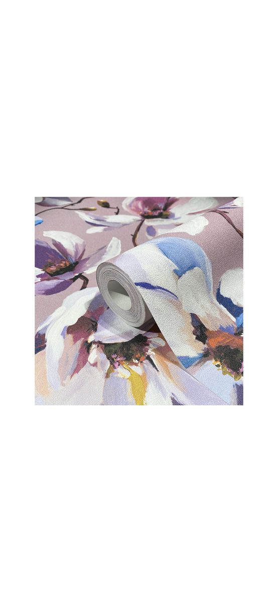 Tapet floral lila cu magnolii, Marburg Kyoto 47463, vlies, rolă de 5mp