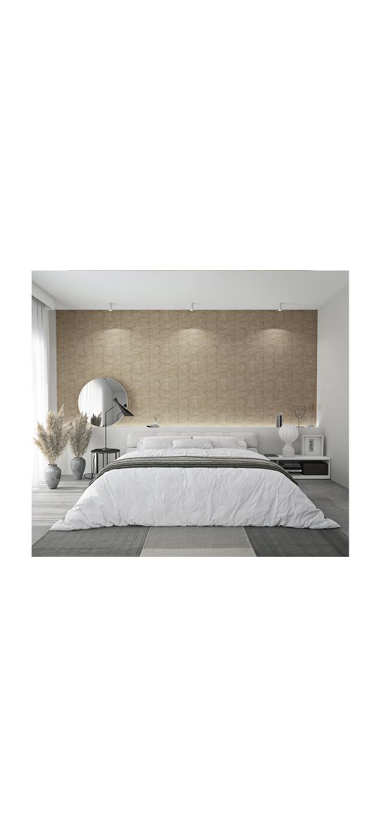 Tapet cu model geometric şi textură lemn, Marburg Travertino 33359, vlies extralavabil