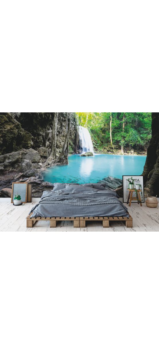 Fototapet peisaj cascadă, Erawan Waterfall, 400x260 cm