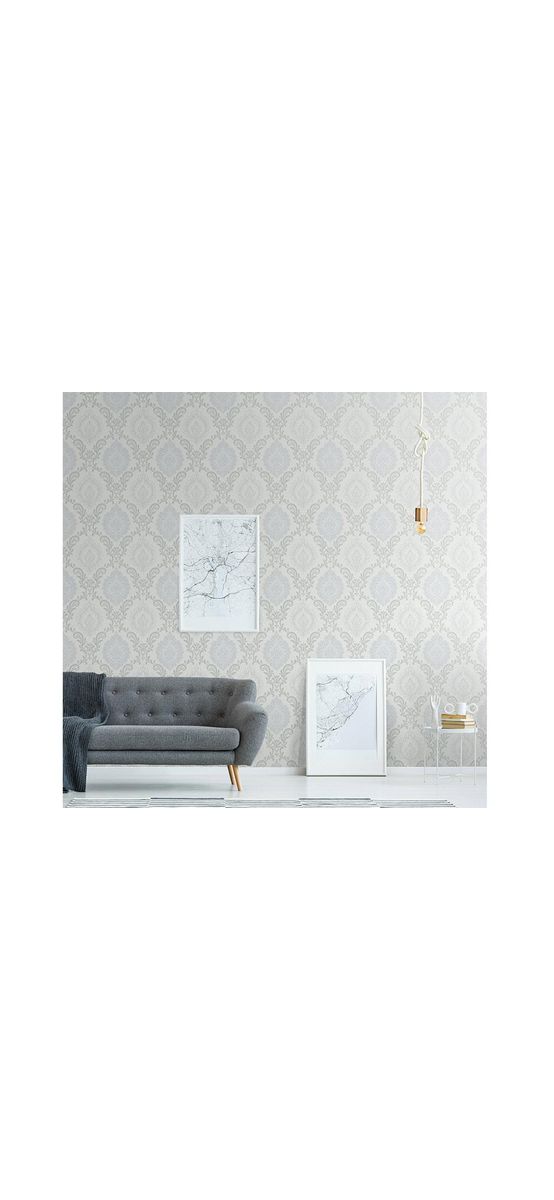 Tapet elegant, Erismann, alb cu model clasic gri, Profi Selection 1003010