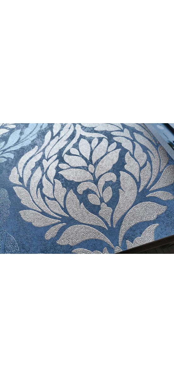 Tapet clasic, Carat 1006044, gri albăstrui cu model bej auriu
