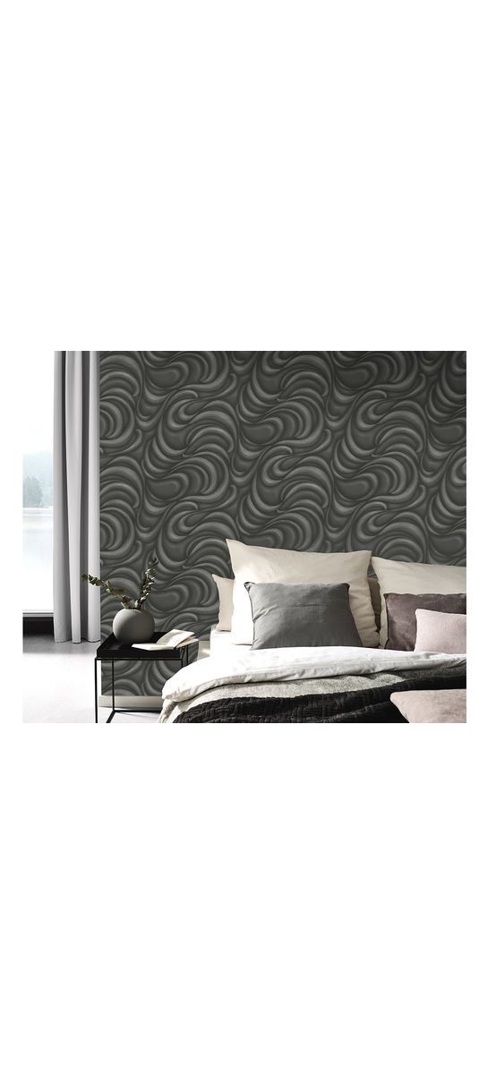 Tapet elegant Dunes negru cu model gri, Erismann GMK 3 1022015