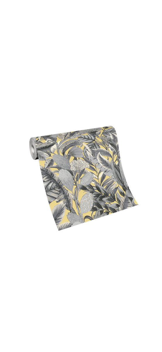 Tapet floral gri pe fundal bej, Erismann Elle decoration 1020215