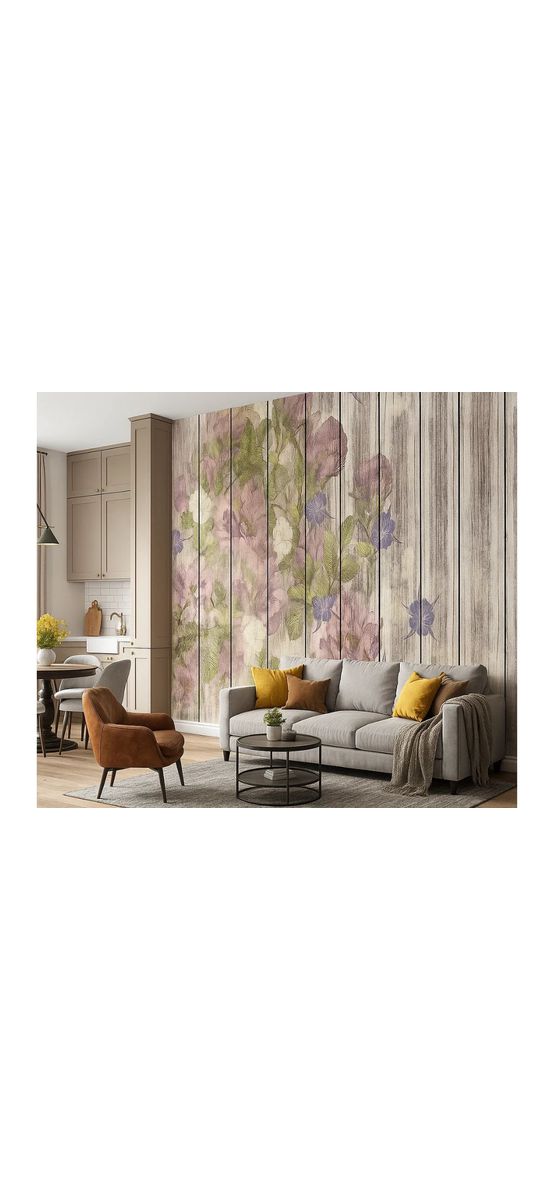 Fototapet floral Vintage Rose, Komar, multicolor, 500 x 250 cm