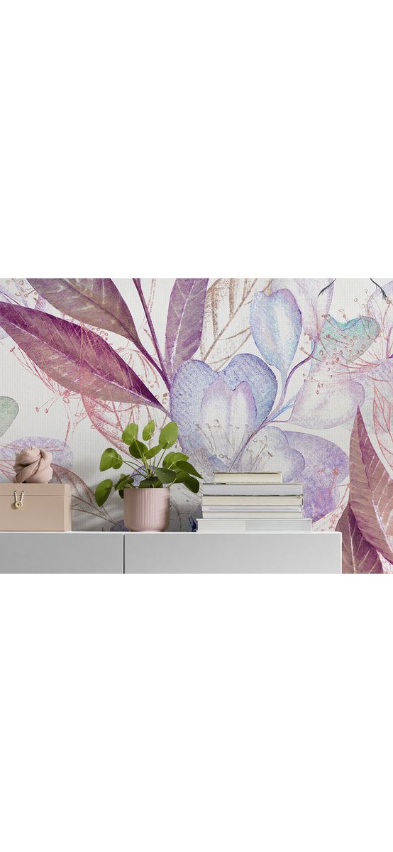 Fototapet floral mov Eucalyptus, Komar, 250x250 cm