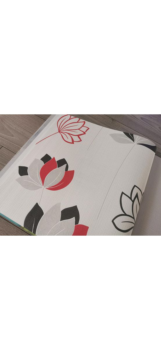 Tapet modern, Erismann, flori stilizate roşii, Novara 1011706