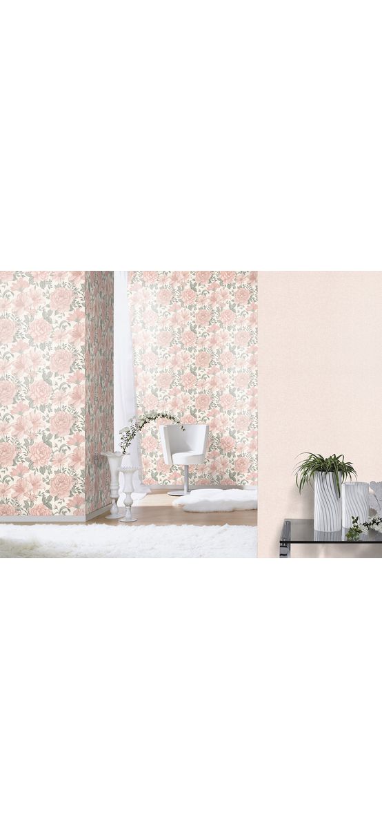 Tapet floral roz pastel, Rasch 252439