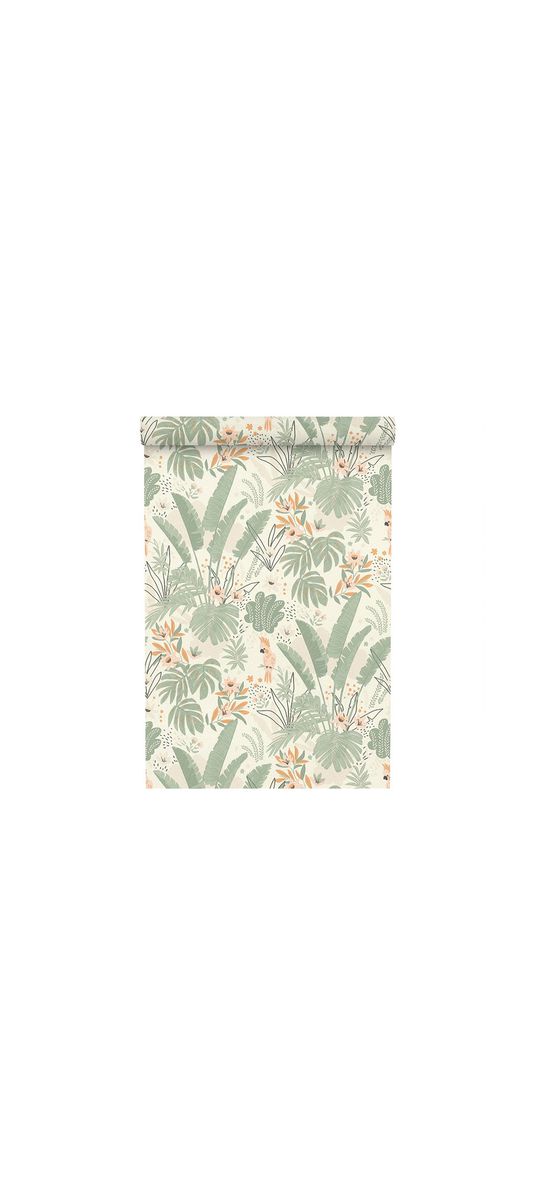 Tapet decor tropical verde pastel, Rasch 460674