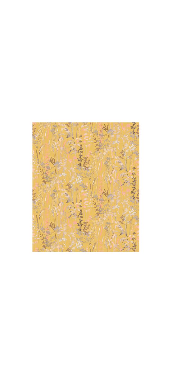 Tapet galben muştar cu imprimeu floral, Erismann Casual Chic 1025803