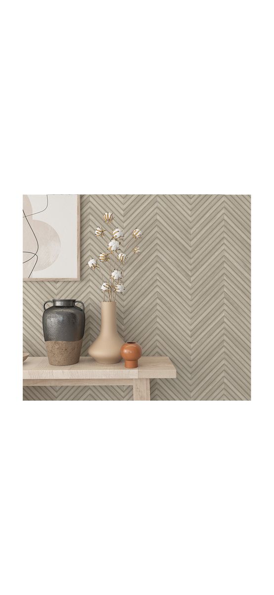 Tapet chevron textură lemn greige, Marburg Travertino 33373, vlies extralavabil