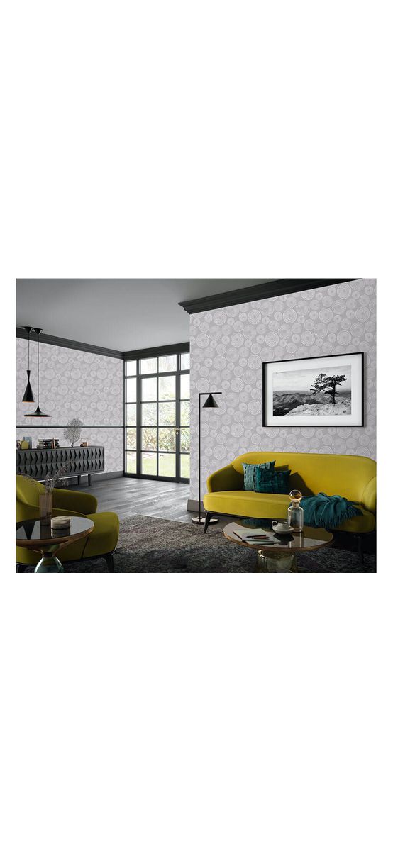 Tapet modern gri, Erismann, model rozete albe, Profi Selection 540631