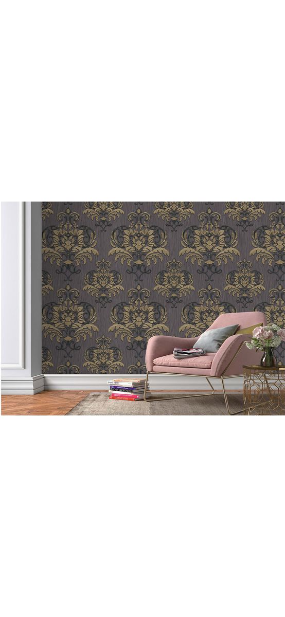 Tapet clasic cu model gri închis, Spotlight 1010234