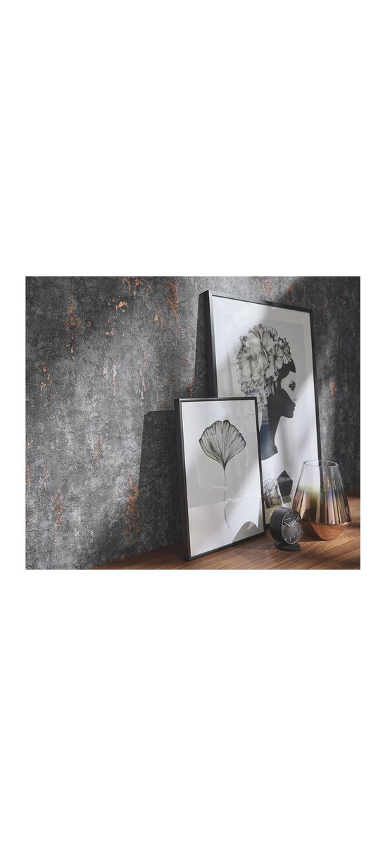 Tapet imitaţie decorativă gri închis, Erismann GMK4 1037547, vlies extralavabil