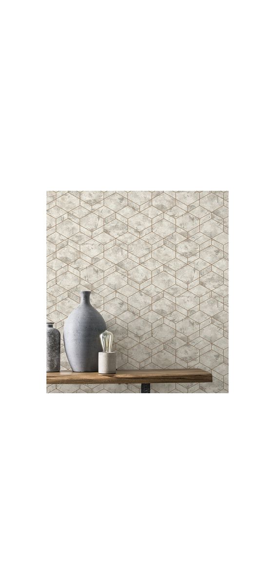 Tapet cu model geometric, gri, Home Design 649642