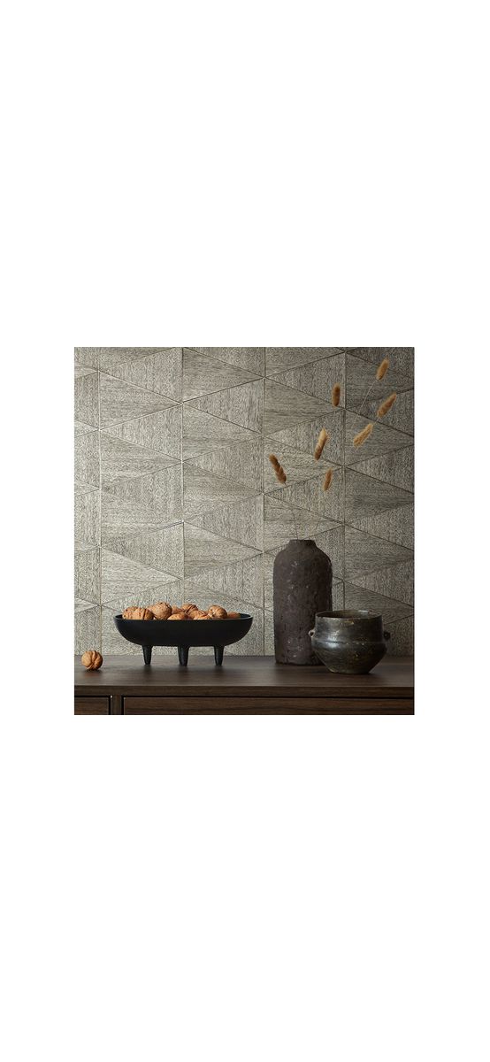 Tapet cu model geometric şi textură lemn, Marburg Travertino 33355, vlies extralavabil