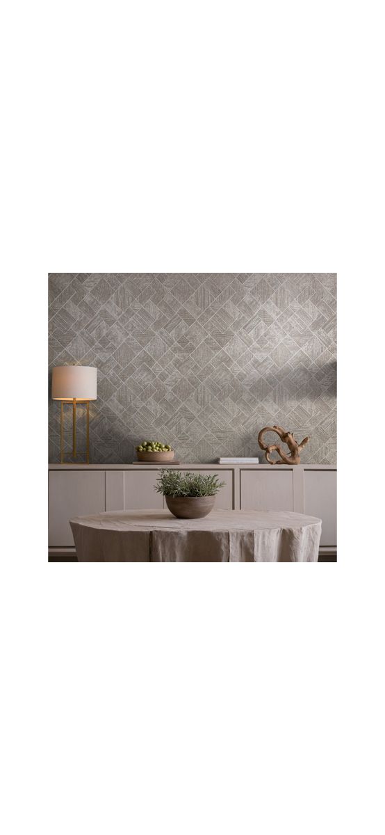 Tapet gri taupe, Marburg Ritus 35510, model geometric, aspect sidefat, vlies, rolă de 0.53x10 metri