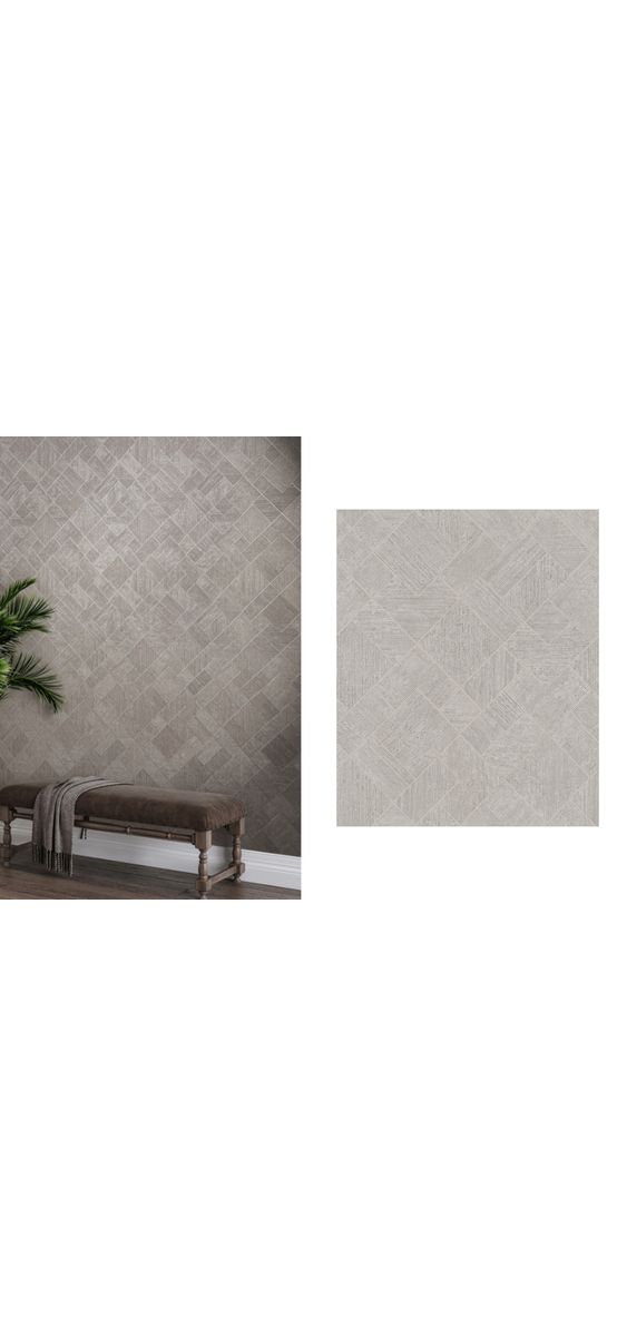 Tapet gri taupe, Marburg Ritus 35510, model geometric, aspect sidefat, vlies, rolă de 0.53x10 metri