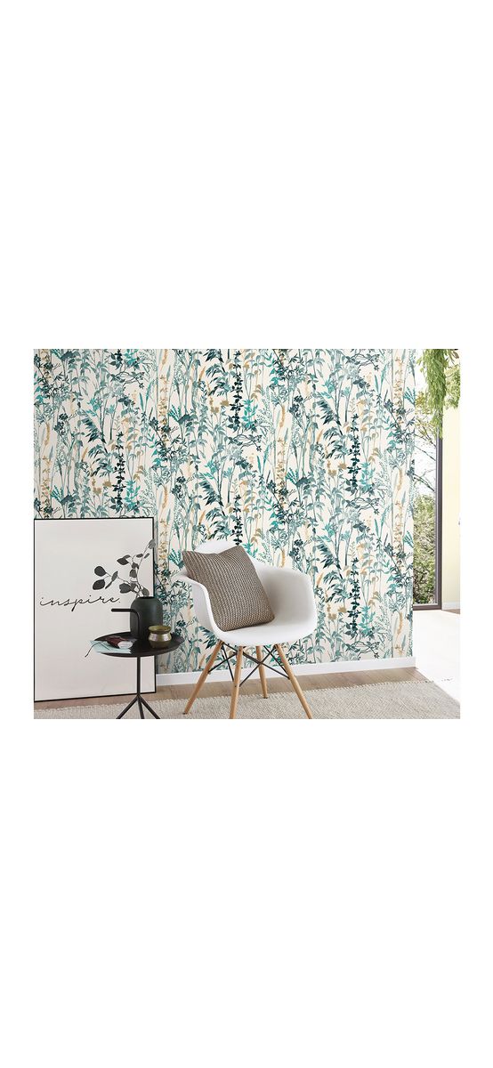 Tapet floral turcoaz, Erismann Casual Chic 1025818