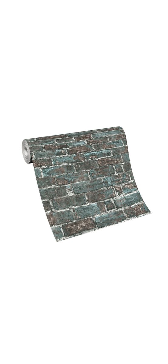 Tapet imitaţie cărămidă gri cu o tentă verde, Erismann Imitations 631818