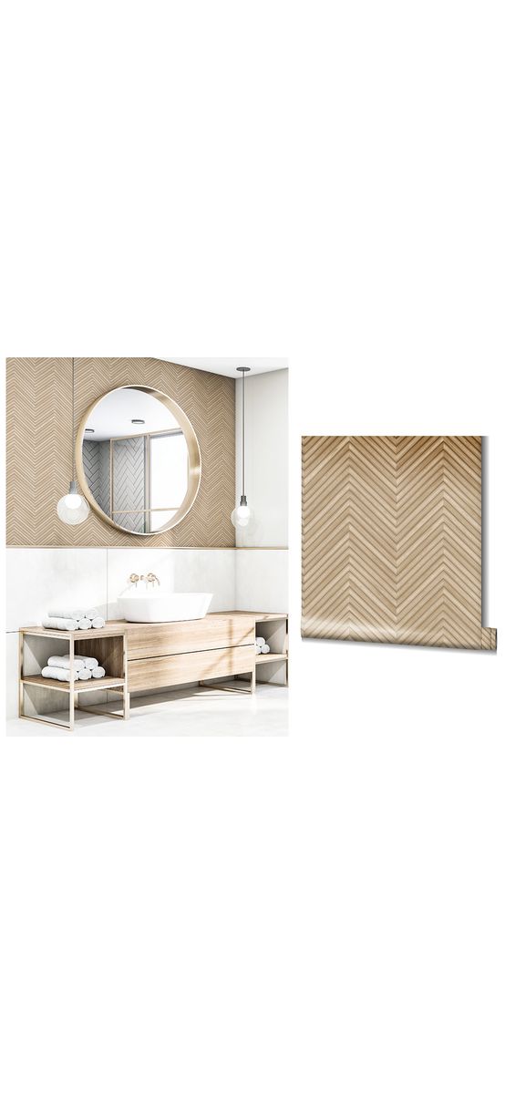 Tapet chevron bej texturat, Marburg Travertino 33376, vlies extralavabil