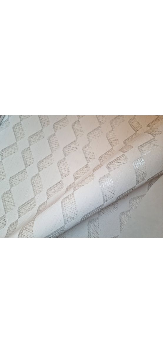 Tapet alb cu model geometric argintiu, Marburg Villa Romana 33651