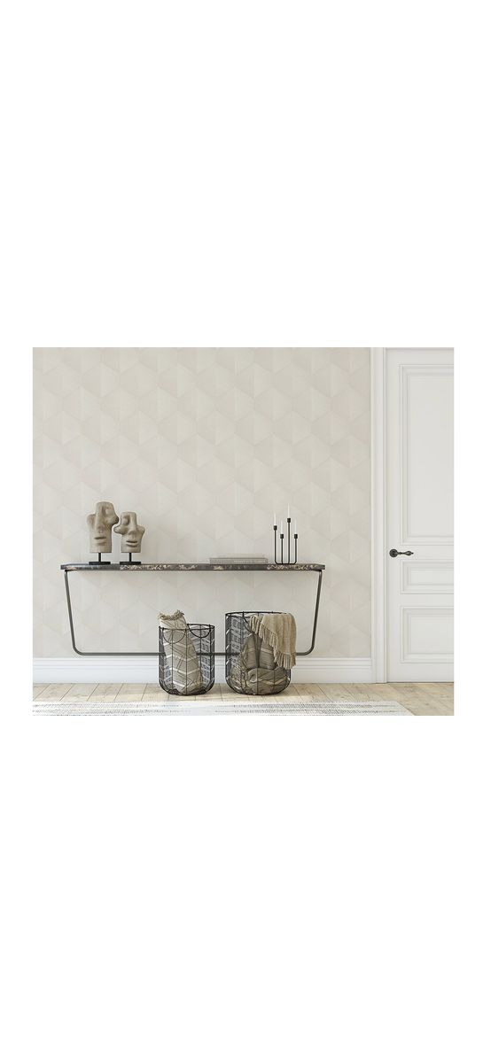 Tapet alb unt cu model geometric, Erismann GMK4 1037026, vlies extralavabil