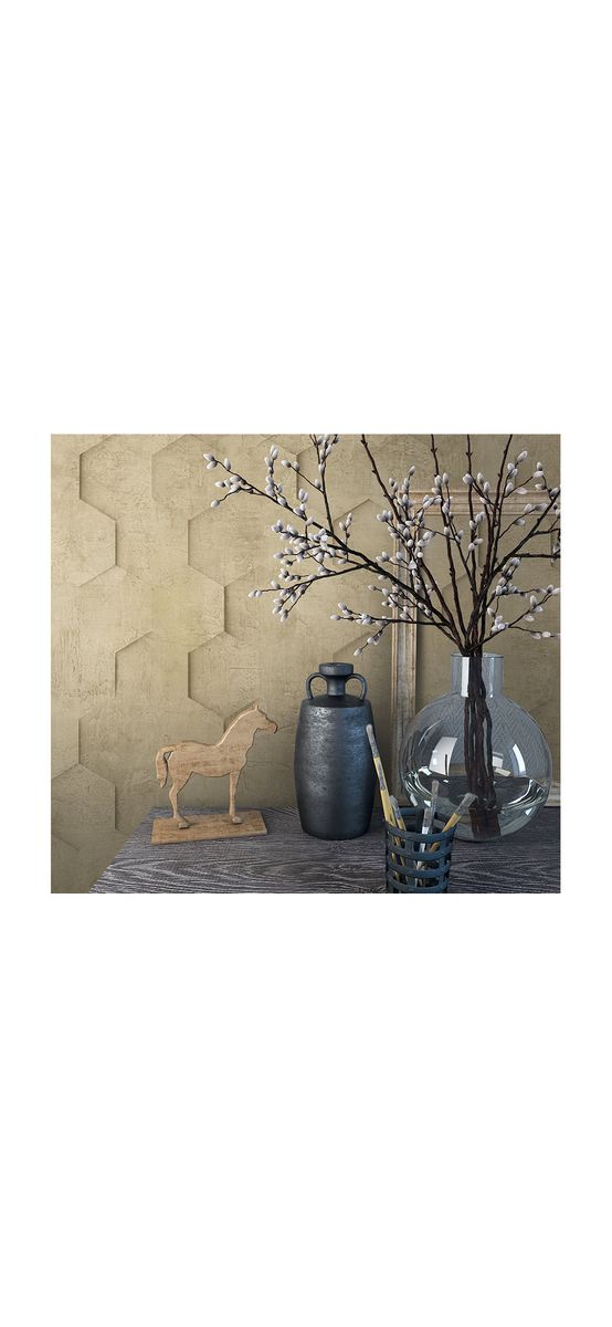 Tapet imitaţie decorativă bej, Marburg Kyoto 34163, vlies, rolă de 5mp