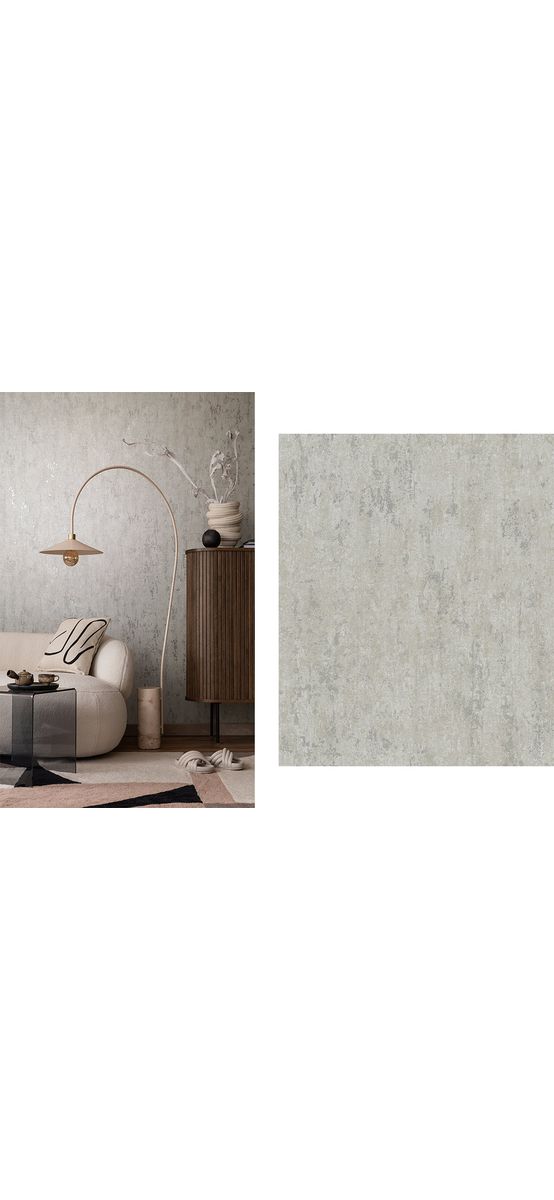 Tapet imitaţie decorativă bej nisipiu cu detalii metalice argintii, Marburg City Romance 35123, 0.53x10 metri