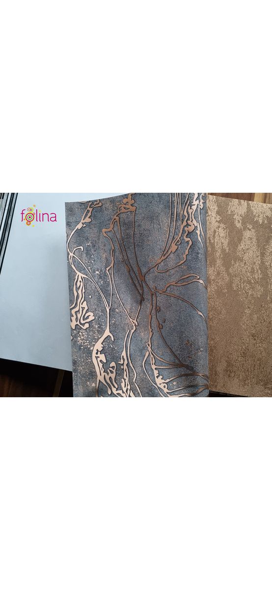 Tapet gri închis cu model abstract bronz, Marburg City Glow 34256