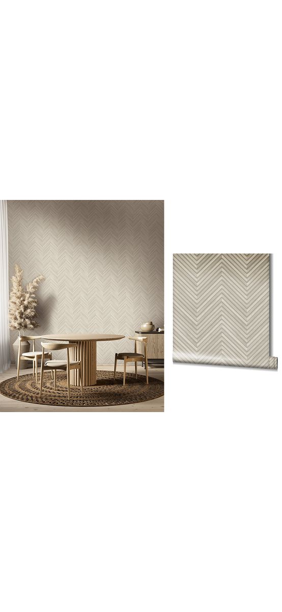 Tapet chevron textură lemn greige, Marburg Travertino 33373, vlies extralavabil