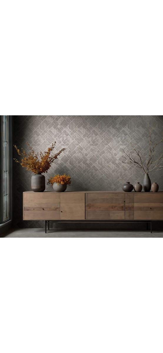 Tapet taupe, Marburg Ritus 35511, model geometric, aspect sidefat, vlies, rolă de 0.53x10 metri