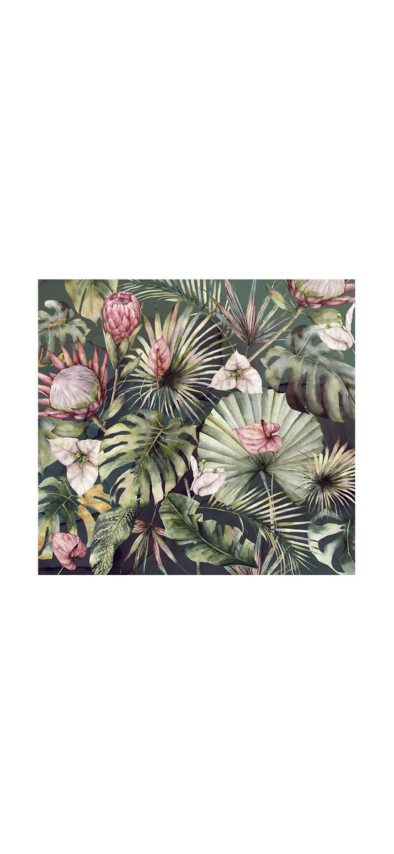 Fototapet floral, Komar Monsterawelt, decor cu plante exotice, 300x280 cm