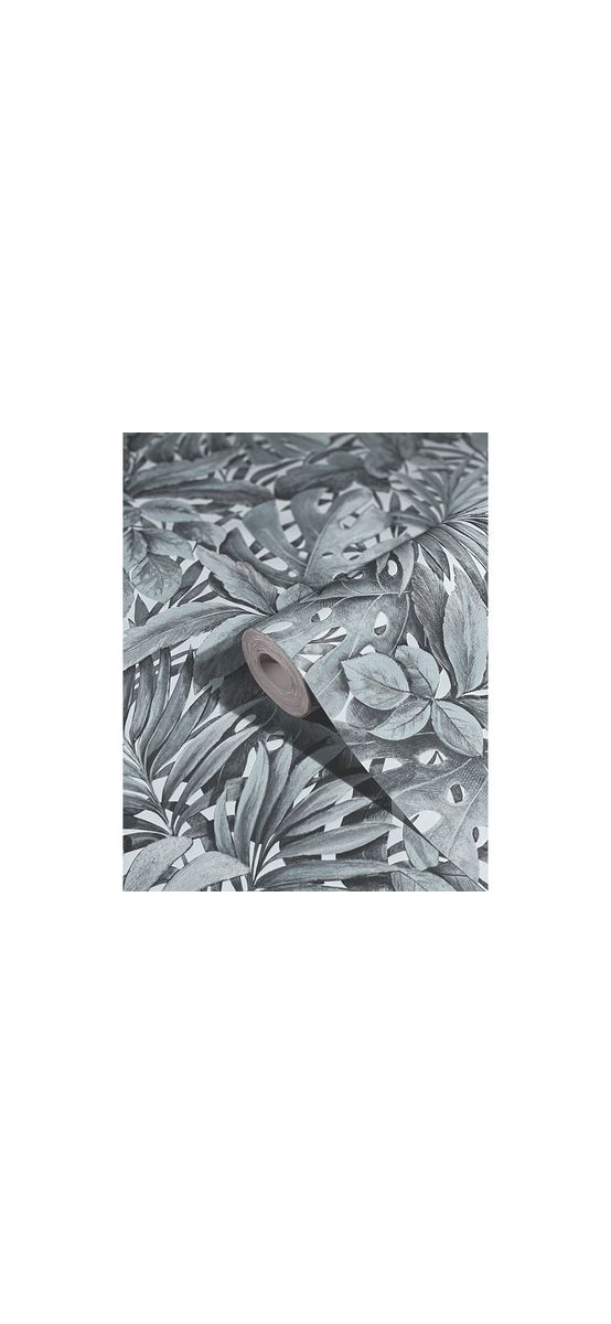 Tapet cu model frunze gri, Marburg Botanica 33306
