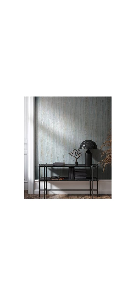 Tapet imitaţie decorativă bleu cu detalii gri, Marburg City Romance 35165, 0.53x10 metri