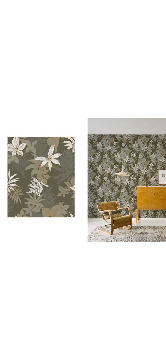 Tapet floral maro taupe, Grandeco A48202