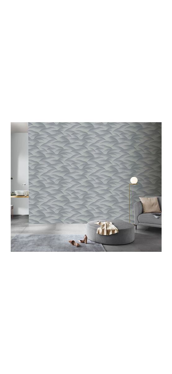 Tapet cu model geometric gri argintiu, Erismann GMK4 1037229, vlies extralavabil
