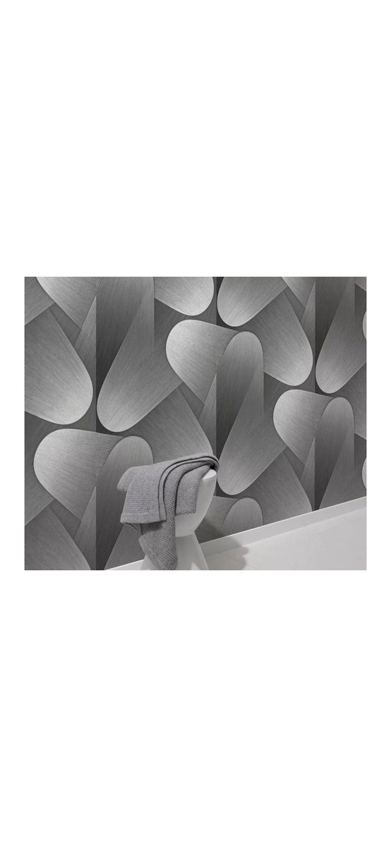 Tapet argintiu cu efect metalic și forme abstracte, Erismann Elysium 1042329, rolă de 0.53x10 metri