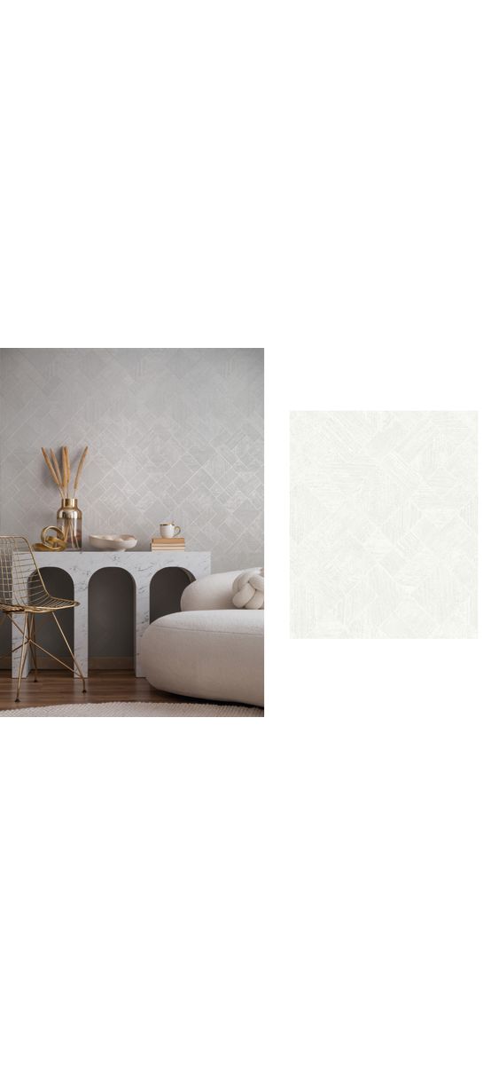 Tapet gri deschis, Marburg Ritus 35508, model geometric cu aspect sidefat, vlies, rolă de 0.53x10 metri