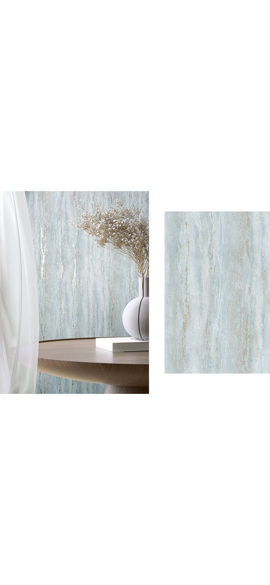 Tapet imitaţie decorativă bleu cu detalii gri, Marburg City Romance 35165, 0.53x10 metri