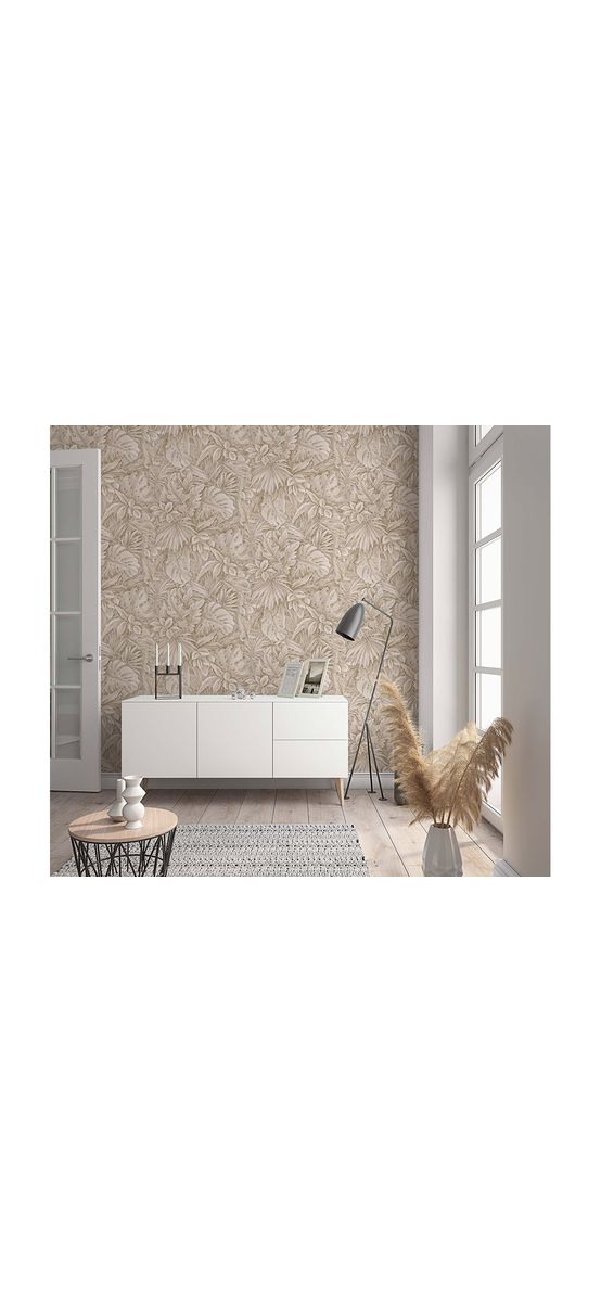 Tapet cu model frunze bej, Marburg Botanica 33307