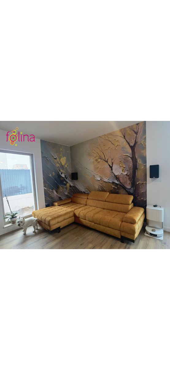 Fototapet abstract imitaţie decorativă,  Autumn Whispers, decor perete living, dormitor, 416x290 cm