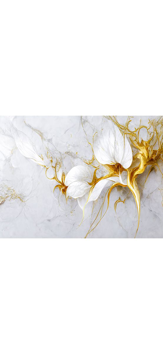 Fototapet cu model abstract Liquid Marble, imitaţie marmură gri cu detalii bej aurii, 368x254cm