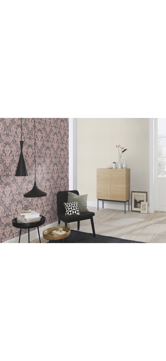 Tapet clasic gri şi roz, Rasch 570649