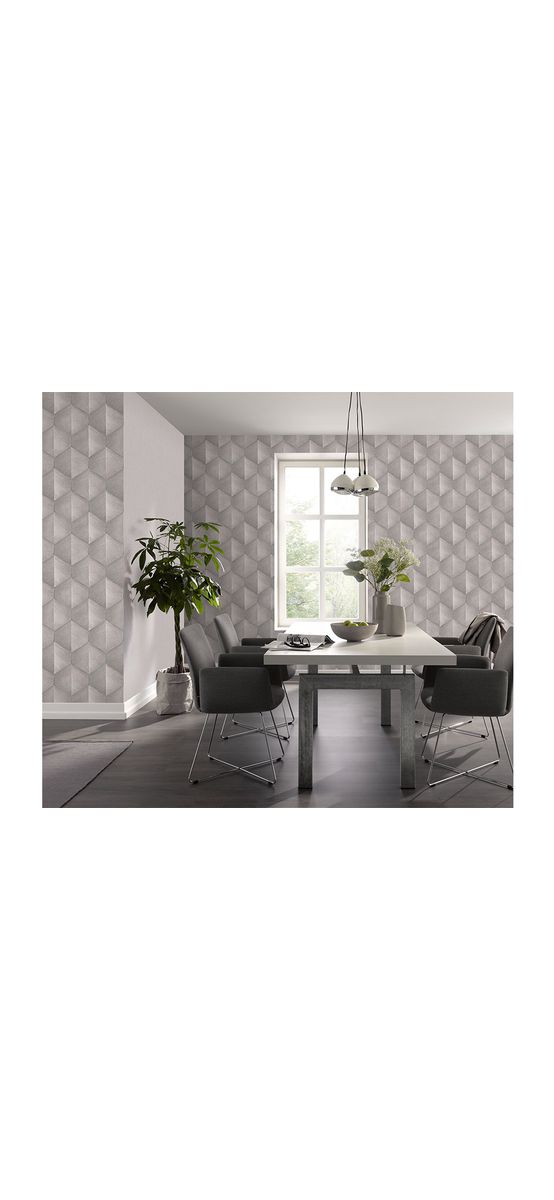 Tapet gri taupe cu model geometric, Erismann GMK4 1037038, vlies extralavabil