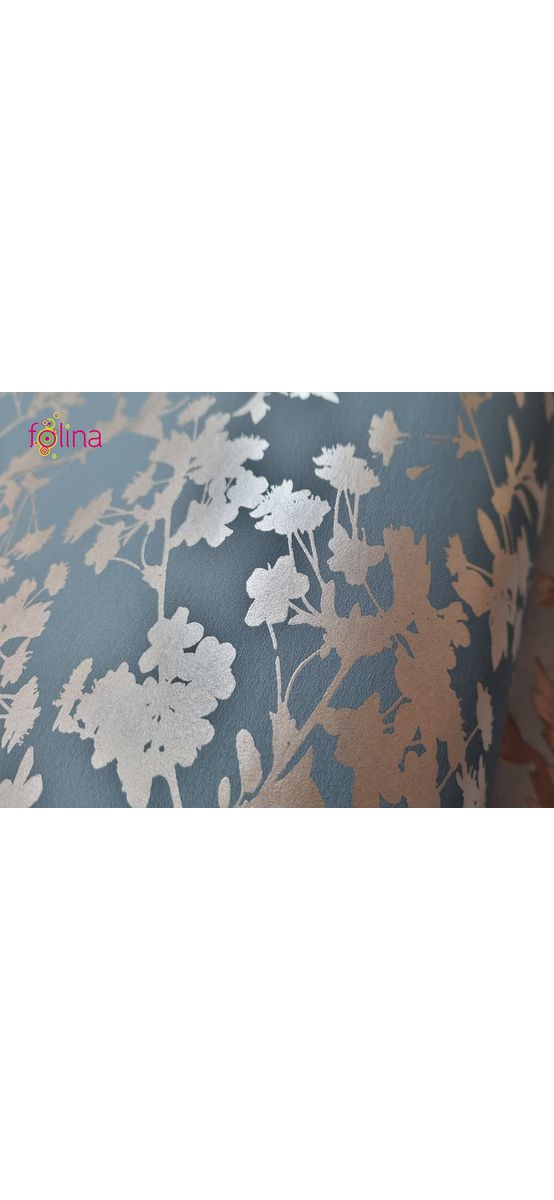 Tapet vernil cu model floral argintiu, Ugepa Adele M52414
