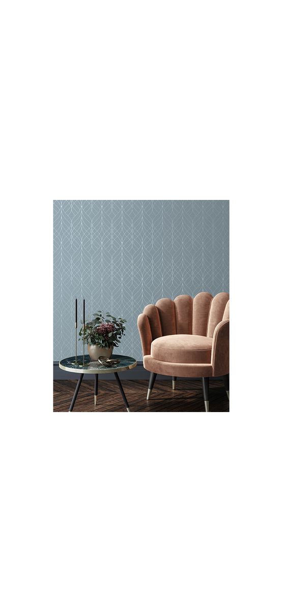 Tapet bleu cu model geometric, Ugepa Adele M41901