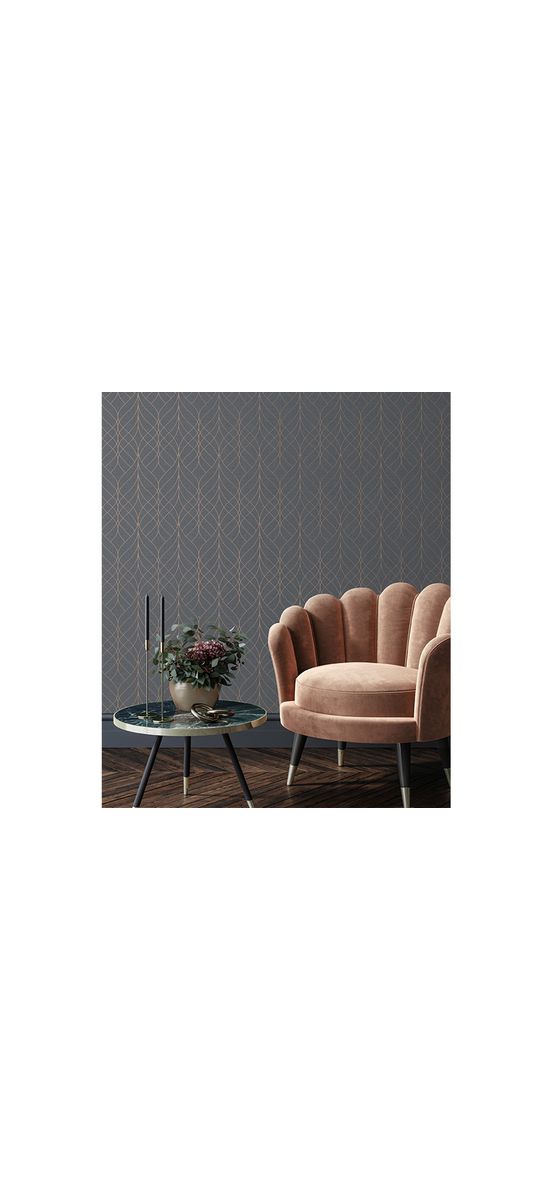 Tapet gri închis cu model geometric, Ugepa Adele M41909